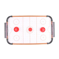 HKM-133907 Mini Wooden Air Hockey Table Top Game Set for Indoor Fun - Ages 3+