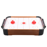 HKM-133907 Mini Wooden Air Hockey Table Top Game Set for Indoor Fun - Ages 3+
