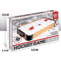 HKM-133907 Mini Wooden Air Hockey Table Top Game Set for Indoor Fun - Ages 3+