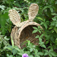 HKM-133971 Handmade Straw Woven Tunnel for Pet Rabbits, Hibiscus Grass, 21cm x 20cm x 17cm