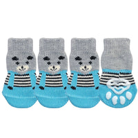 HKM-134035 Cozy Cotton Pet Socks Set for Dogs and Cats - Anti-Slip Design in Various Colors