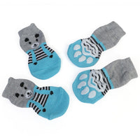 HKM-134035 Cozy Cotton Pet Socks Set for Dogs and Cats - Anti-Slip Design in Various Colors