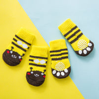 HKM-134035 Cozy Cotton Pet Socks Set for Dogs and Cats - Anti-Slip Design in Various Colors
