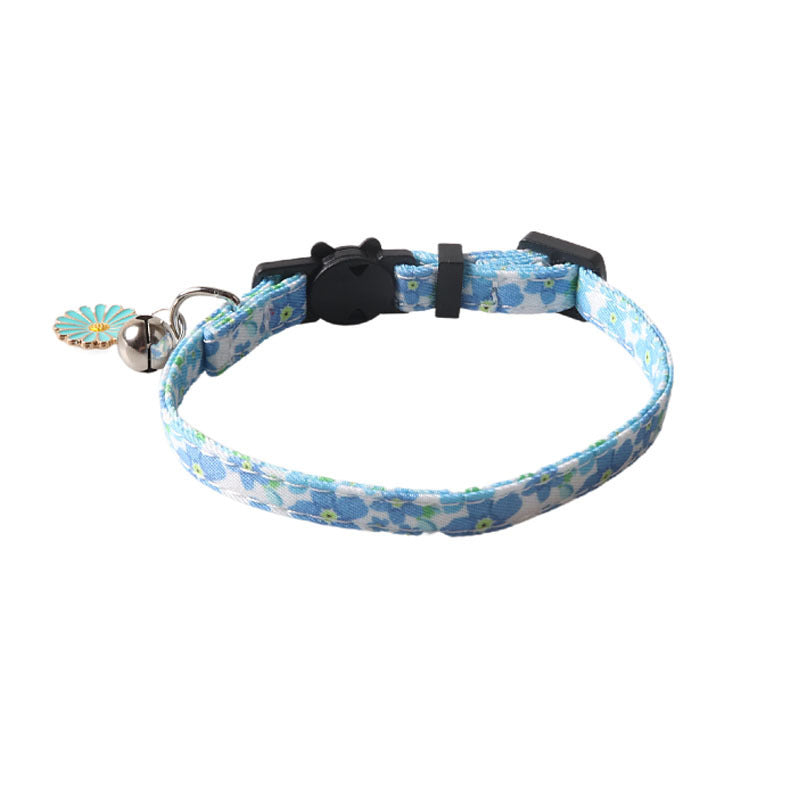 HKM-134035 Fruit Blossom Bow Tie Cat Collar in Vibrant Patterns and Soft Peach Skin Fabric