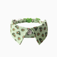HKM-134035 Fruit Blossom Bow Tie Cat Collar in Vibrant Patterns and Soft Peach Skin Fabric
