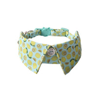 HKM-134035 Fruit Blossom Bow Tie Cat Collar in Vibrant Patterns and Soft Peach Skin Fabric