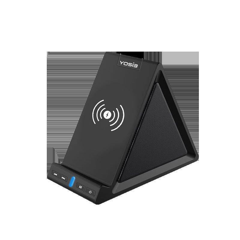 HKM-134035 Multifunctional Bluetooth Speaker with Mobile Phone Stand and Wireless Charging, Black