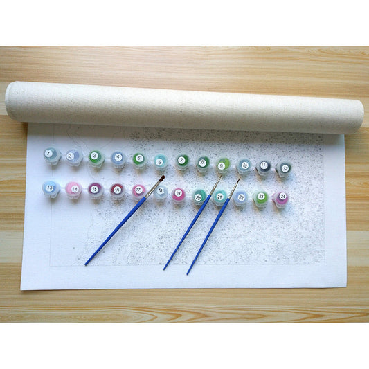 HKM-134099 Digital Oil Painting of Colorful Butterfly on Linen - 40x50CM Unframed Artwork