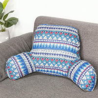 HKM-134163 Bohemian Reading Pillow with Armrests - Multi-functional Back Support Cushion for Bed, Sofa, and Chair