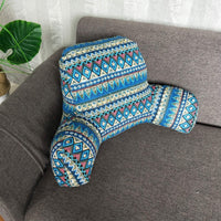 HKM-134163 Bohemian Reading Pillow with Armrests - Multi-functional Back Support Cushion for Bed, Sofa, and Chair