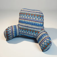 HKM-134163 Bohemian Reading Pillow with Armrests - Multi-functional Back Support Cushion for Bed, Sofa, and Chair