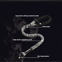 HKM-134291 Elastic Dog Traction Rope with Neoprene Handle and Zinc Alloy Chuck, Suitable for Medium to Large Dogs