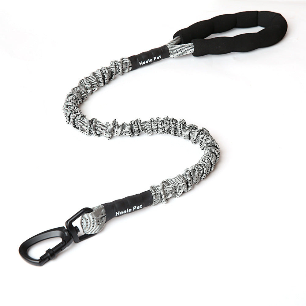 HKM-134291 Elastic Dog Traction Rope with Neoprene Handle and Zinc Alloy Chuck, Suitable for Medium to Large Dogs