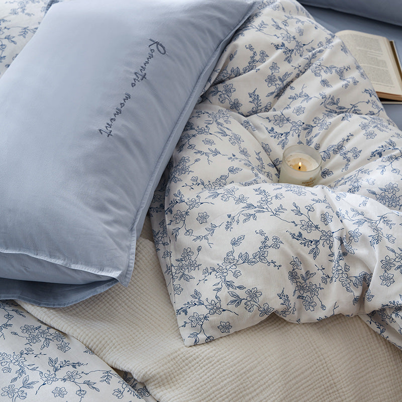 HKM-134483 Double-Layer Yarn Four-Piece Bedding Set in Various Sizes
