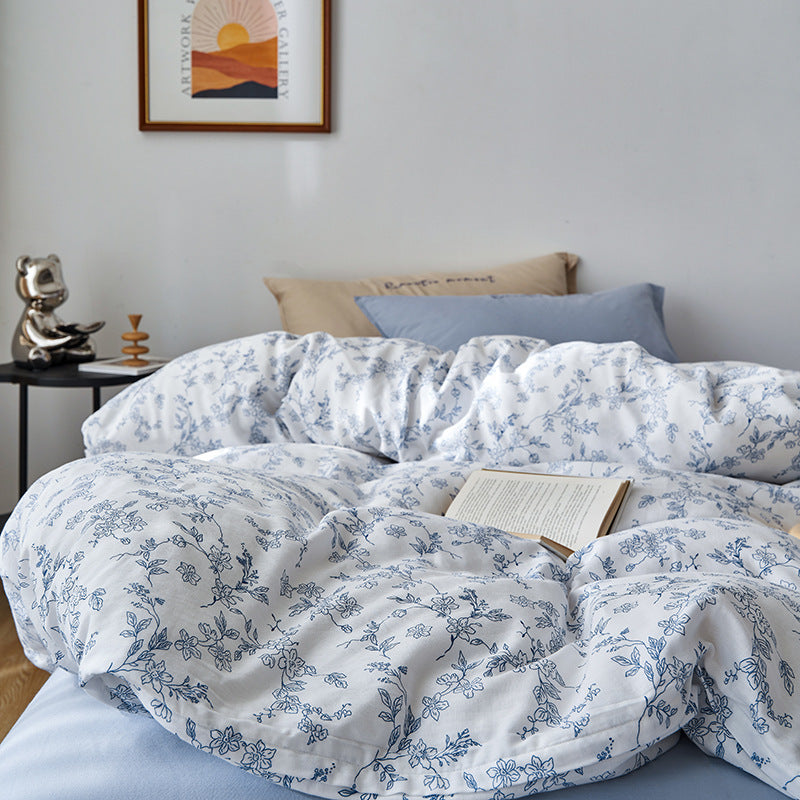 HKM-134483 Double-Layer Yarn Four-Piece Bedding Set in Various Sizes