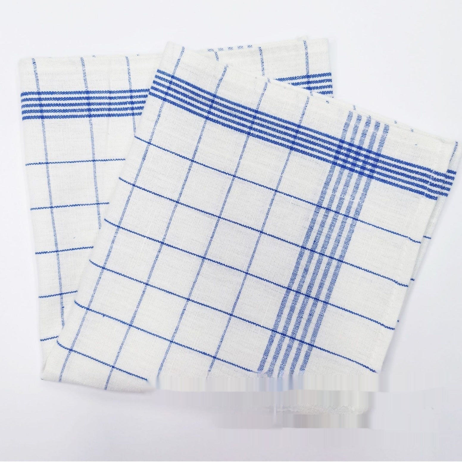 HKM-134739 Linen Cotton Yarn-Dyed Plaid Kitchen Towel in Blue - Fast Absorption and Durable Design