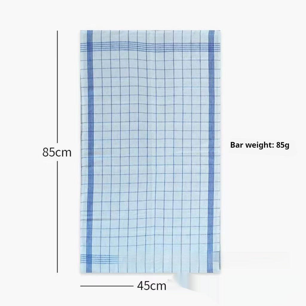 HKM-134739 Linen Cotton Yarn-Dyed Plaid Kitchen Towel in Blue - Fast Absorption and Durable Design