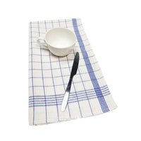 HKM-134739 Linen Cotton Yarn-Dyed Plaid Kitchen Towel in Blue - Fast Absorption and Durable Design