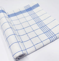HKM-134739 Linen Cotton Yarn-Dyed Plaid Kitchen Towel in Blue - Fast Absorption and Durable Design