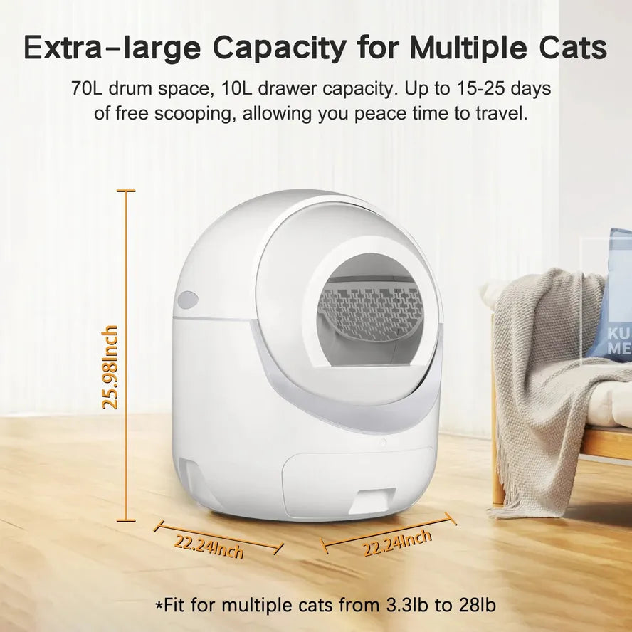 KTX-134931 Automatic Self-Cleaning Cat Litter Box with Smartphone App Control