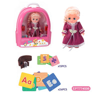 HKM-135123 Girls Vinyl Body Doll Play Set with Beauty Accessories for Toddlers