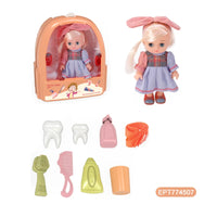 HKM-135123 Girls Vinyl Body Doll Play Set with Beauty Accessories for Toddlers