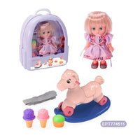 HKM-135123 Girls Vinyl Body Doll Play Set with Beauty Accessories for Toddlers