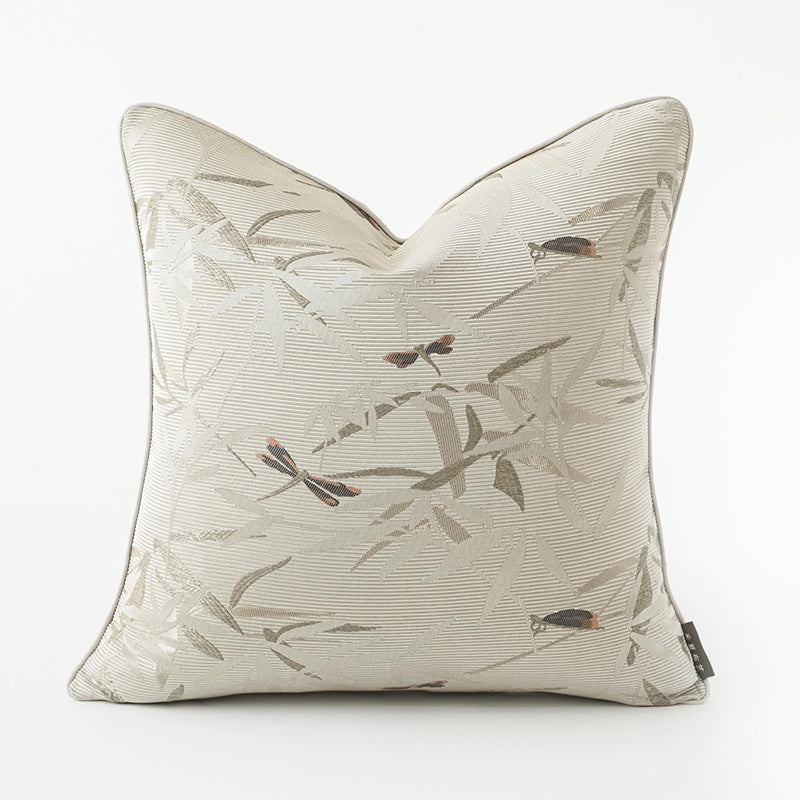 HKM-135315 Elegant Blue Landscape Embroidered Pillow Cover for Living Room Decor