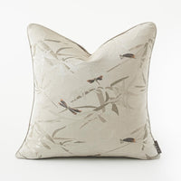 HKM-135315 Elegant Blue Landscape Embroidered Pillow Cover for Living Room Decor