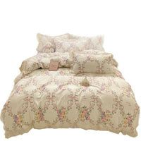 HKM-135315 Soft Washed Cotton Fitted Sheet with French Lace - Abstract & Animal Patterns