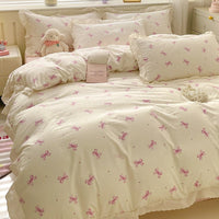 HKM-135315 Soft Washed Cotton Fitted Sheet with French Lace - Abstract & Animal Patterns