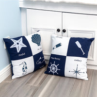 HKM-135443 Cute Cartoon Cushion with Deep Blue Ocean Design, 40x40cm, Cotton Cover and PP Cotton Filling