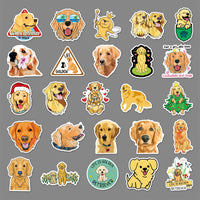 HKM-135443 Golden Retriever Cartoon Animal Stickers - 50 Waterproof DIY Graffiti Designs (5.5-8.5cm)