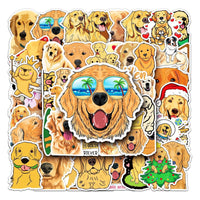 HKM-135443 Golden Retriever Cartoon Animal Stickers - 50 Waterproof DIY Graffiti Designs (5.5-8.5cm)