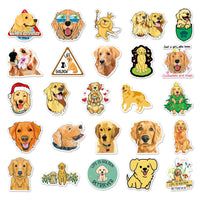 HKM-135443 Golden Retriever Cartoon Animal Stickers - 50 Waterproof DIY Graffiti Designs (5.5-8.5cm)