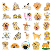 HKM-135443 Golden Retriever Cartoon Animal Stickers - 50 Waterproof DIY Graffiti Designs (5.5-8.5cm)