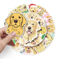 HKM-135443 Golden Retriever Cartoon Animal Stickers - 50 Waterproof DIY Graffiti Designs (5.5-8.5cm)