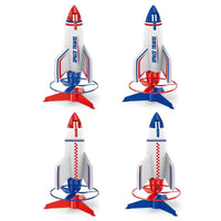 HKM-135571 Electric Motorized Rocket Launcher Toy for Kids - Mini EVA Foam Flying Space Rocket, Ages 3+
