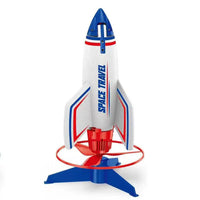 HKM-135571 Electric Motorized Rocket Launcher Toy for Kids - Mini EVA Foam Flying Space Rocket, Ages 3+