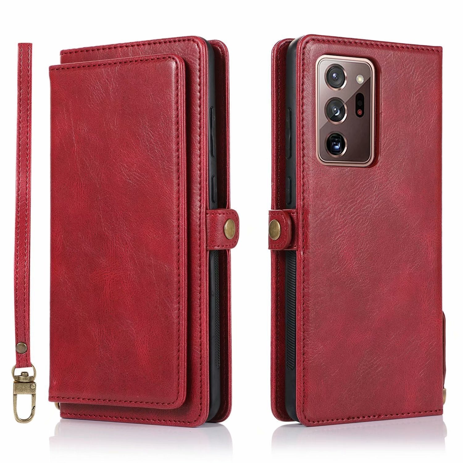 HKM-135571 Samsung S21 Series Crazy Horse Pattern Magnetic Buckle Leather Wallet Case