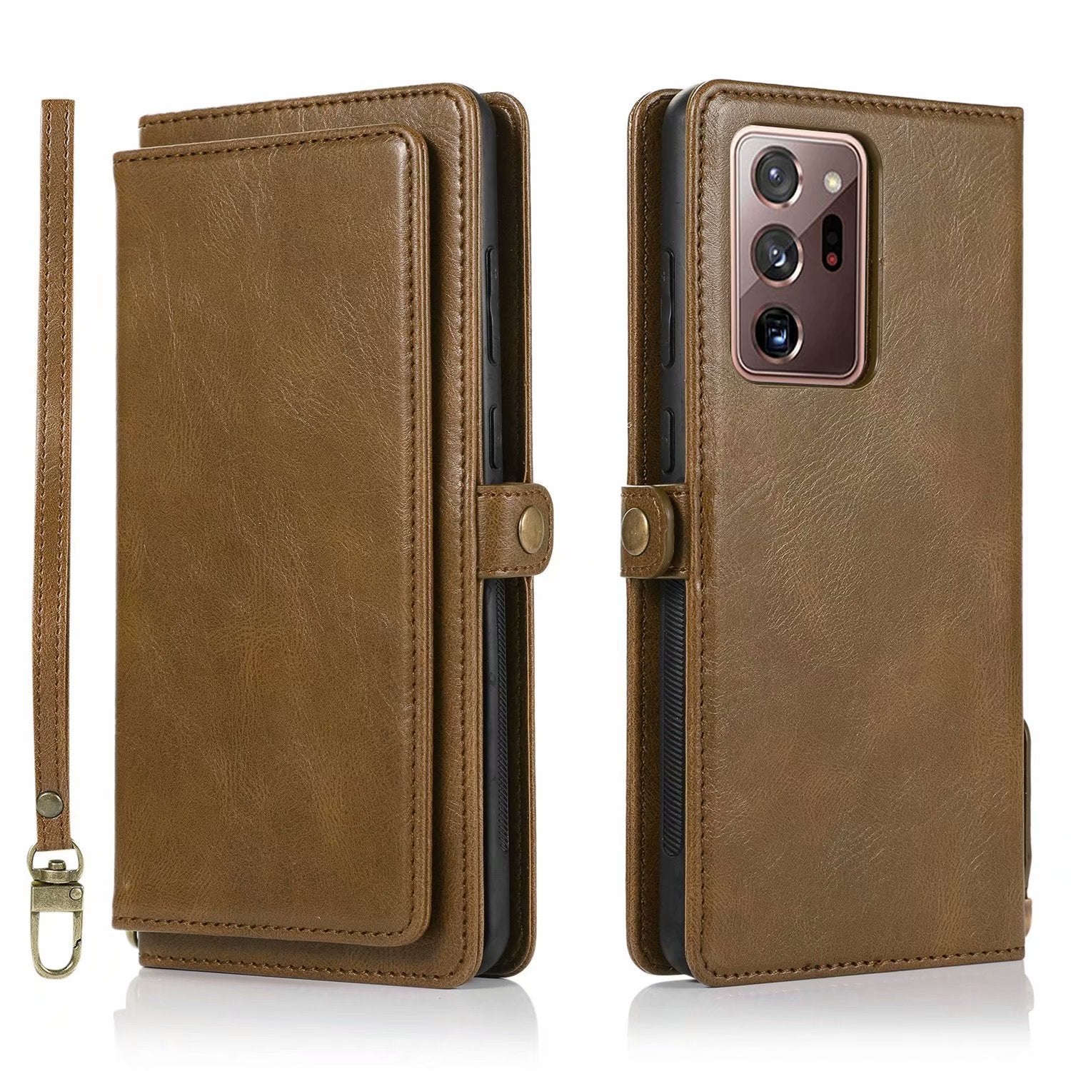 HKM-135571 Samsung S21 Series Crazy Horse Pattern Magnetic Buckle Leather Wallet Case