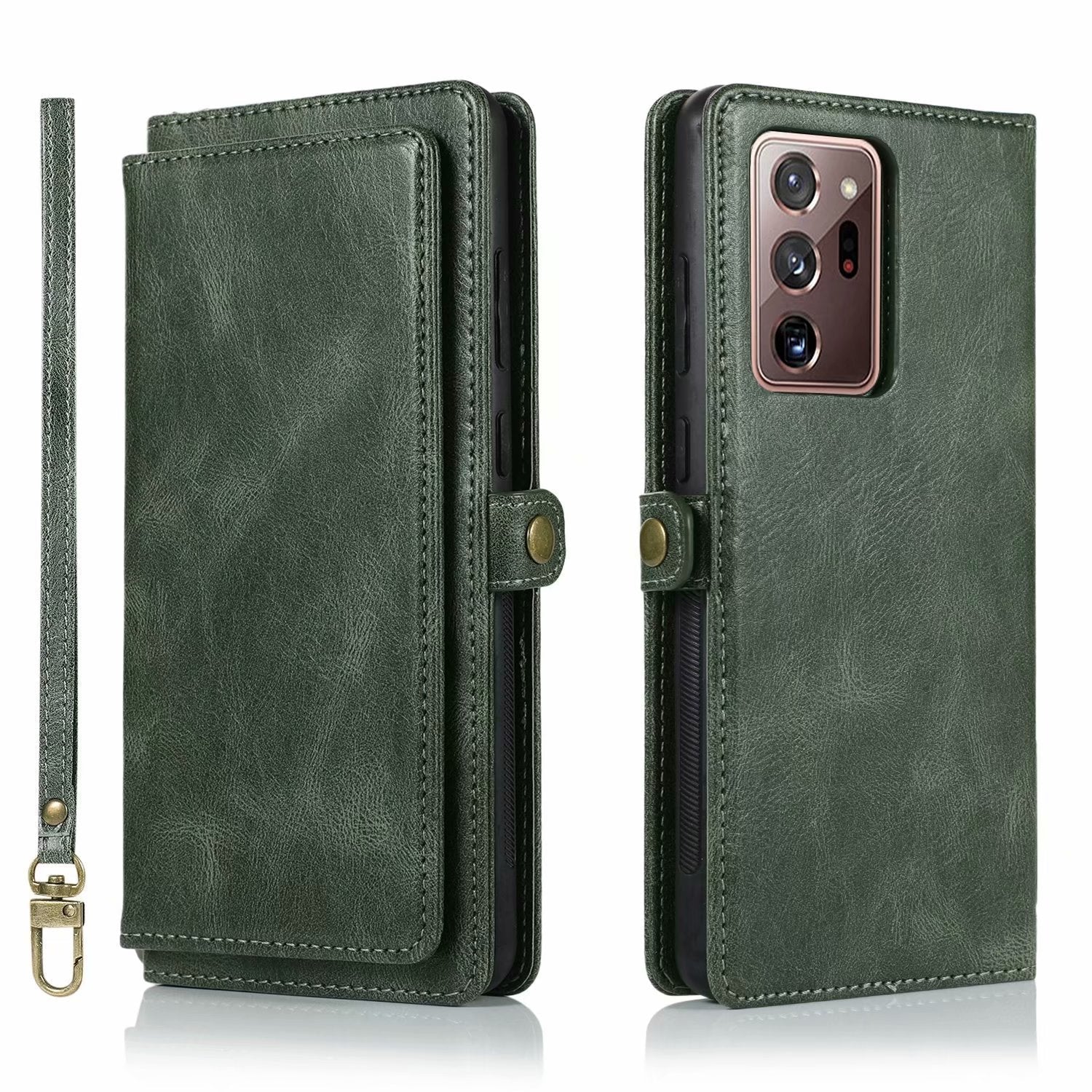 HKM-135571 Samsung S21 Series Crazy Horse Pattern Magnetic Buckle Leather Wallet Case