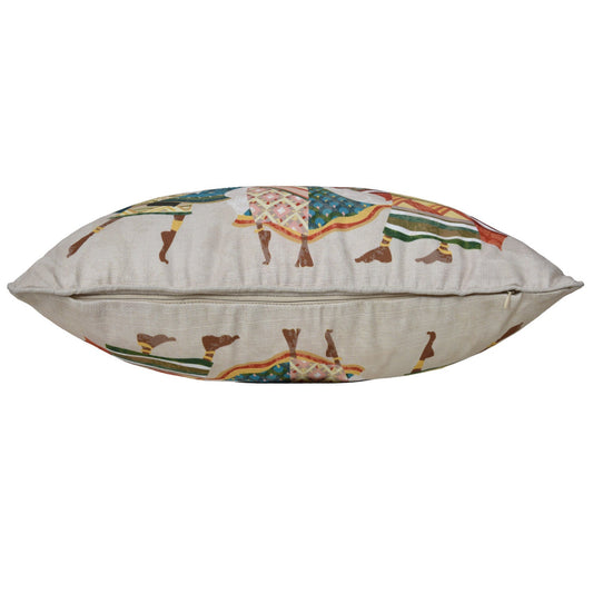 HKM-135635 Ethnic Style White Cai Li Cloth Cushion Cover, 40x60CM for Living Room & Bedroom