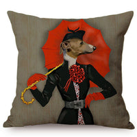 HKM-135699 3D Wolf Design Linen Cushion Cover - 45x45cm Decorative Pillowcase