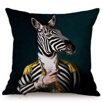 HKM-135699 3D Wolf Design Linen Cushion Cover - 45x45cm Decorative Pillowcase