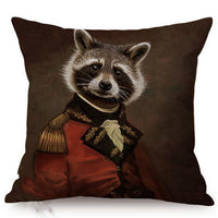HKM-135699 3D Wolf Design Linen Cushion Cover - 45x45cm Decorative Pillowcase