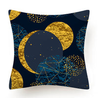 HKM-135763 Leaves Pattern Printed Super Soft Short Velvet Cushion Cover - 45 x 45 cm