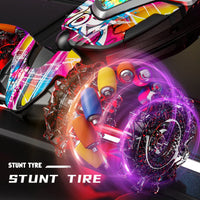 HKM-135891 Gesture Sensing Dual Remote Control Stunt Car with Light and Music, Transforming 4WD Drift Vehicle for Indoor Outdoor Play