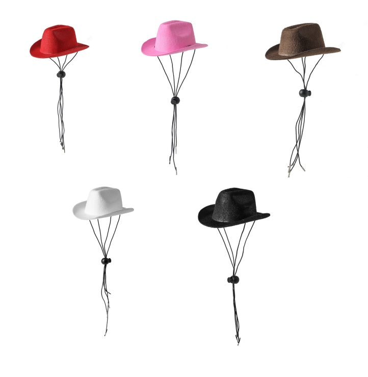 HKM-136147 Pet Cowboy Hat for Dogs and Cats - Adjustable Monochrome Design in Various Colors