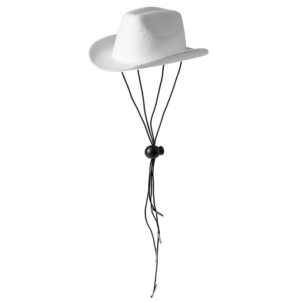 HKM-136147 Pet Cowboy Hat for Dogs and Cats - Adjustable Monochrome Design in Various Colors
